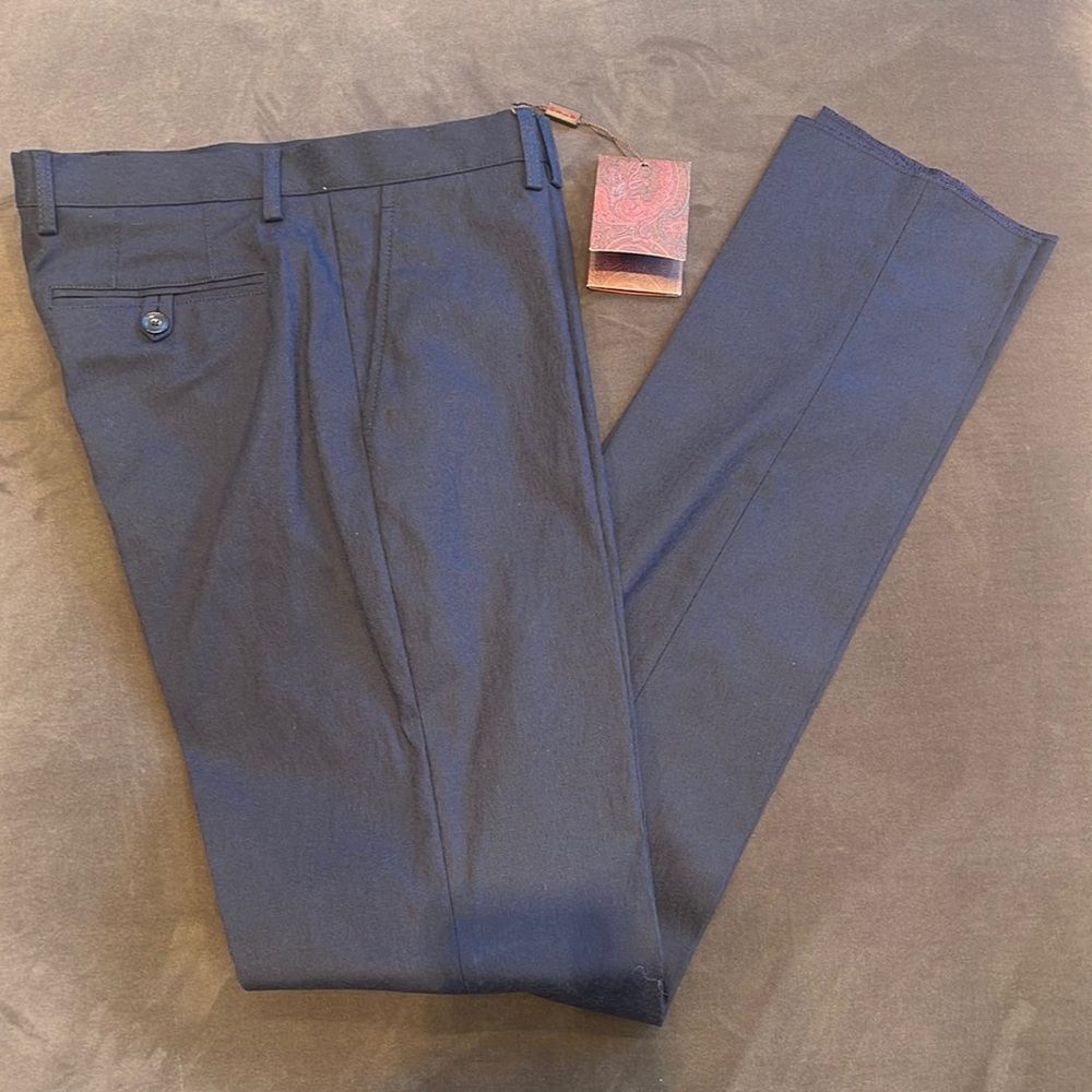 Etro navy blue men’s Italian size 50 cotton trousers